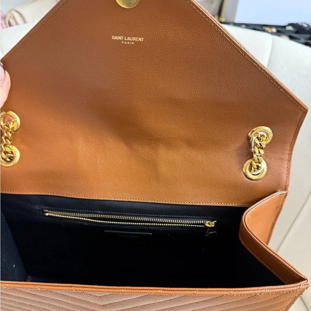 Saint Laurent YSL Brown Quilted Leather Shoulder Bag - Picture 7 of 8